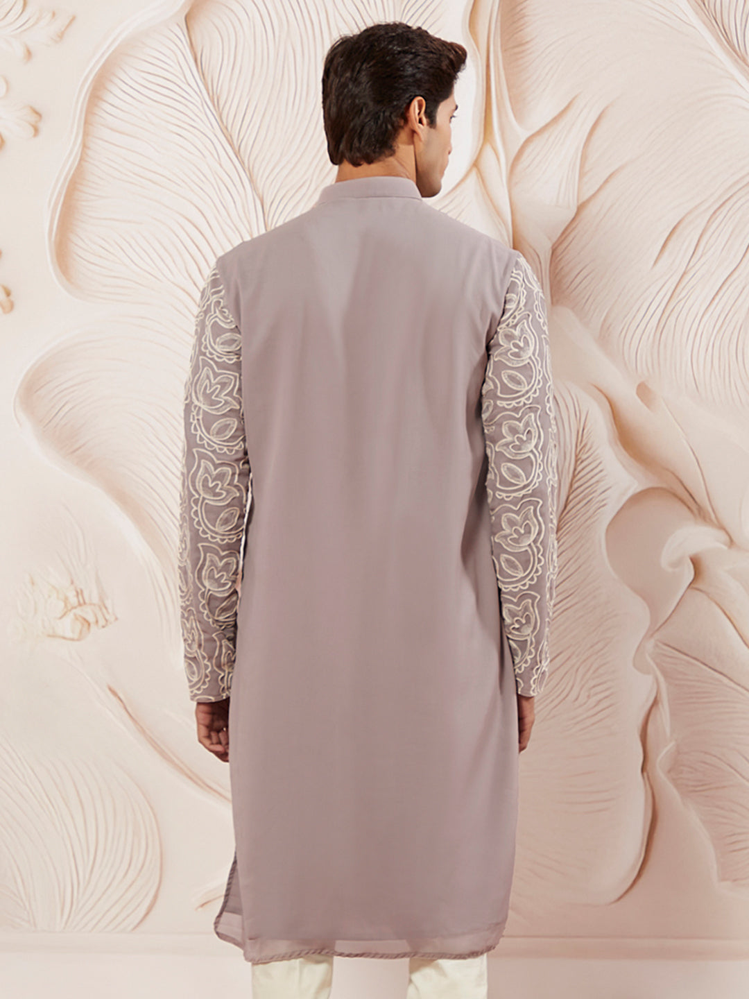 Men's Lavender Georgette Kurta