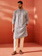 Men's Levender Georgette Kurta And Pyjama Set