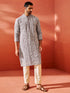 Men's Levender Georgette Kurta And Pyjama Set