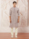 Men's Levender Georgette Kurta And Pyjama Set