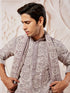 Men's Levender Georgette Kurta Pyjama And Dupatta Set