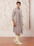 Men's Levender Georgette Kurta Pyjama And Dupatta Set