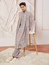 Men's Levender Georgette Kurta Patiala And Dupatta Set.