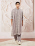 Men's Levender Georgette Kurta Patiala And Dupatta Set.