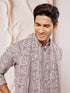 Men's Levender Georgette Kurta Patiala And Dupatta Set.