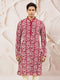 Men's Maroon Georgette Kurta