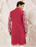 Men's Maroon Georgette Kurta