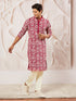 Men's Maroon Georgette Kurta And Pyjama Set