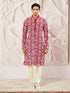 Men's Maroon Georgette Kurta And Pyjama Set