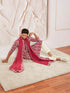 Men's Maroon Georgette Kurta Pyjama And Dupatta Set