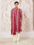 Men's Maroon Georgette Kurta Pyjama And Dupatta Set