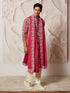 Men's Maroon Georgette Kurta Pyjama And Dupatta Set
