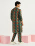 Men's Green Crepe Kurta And Pyjama Set