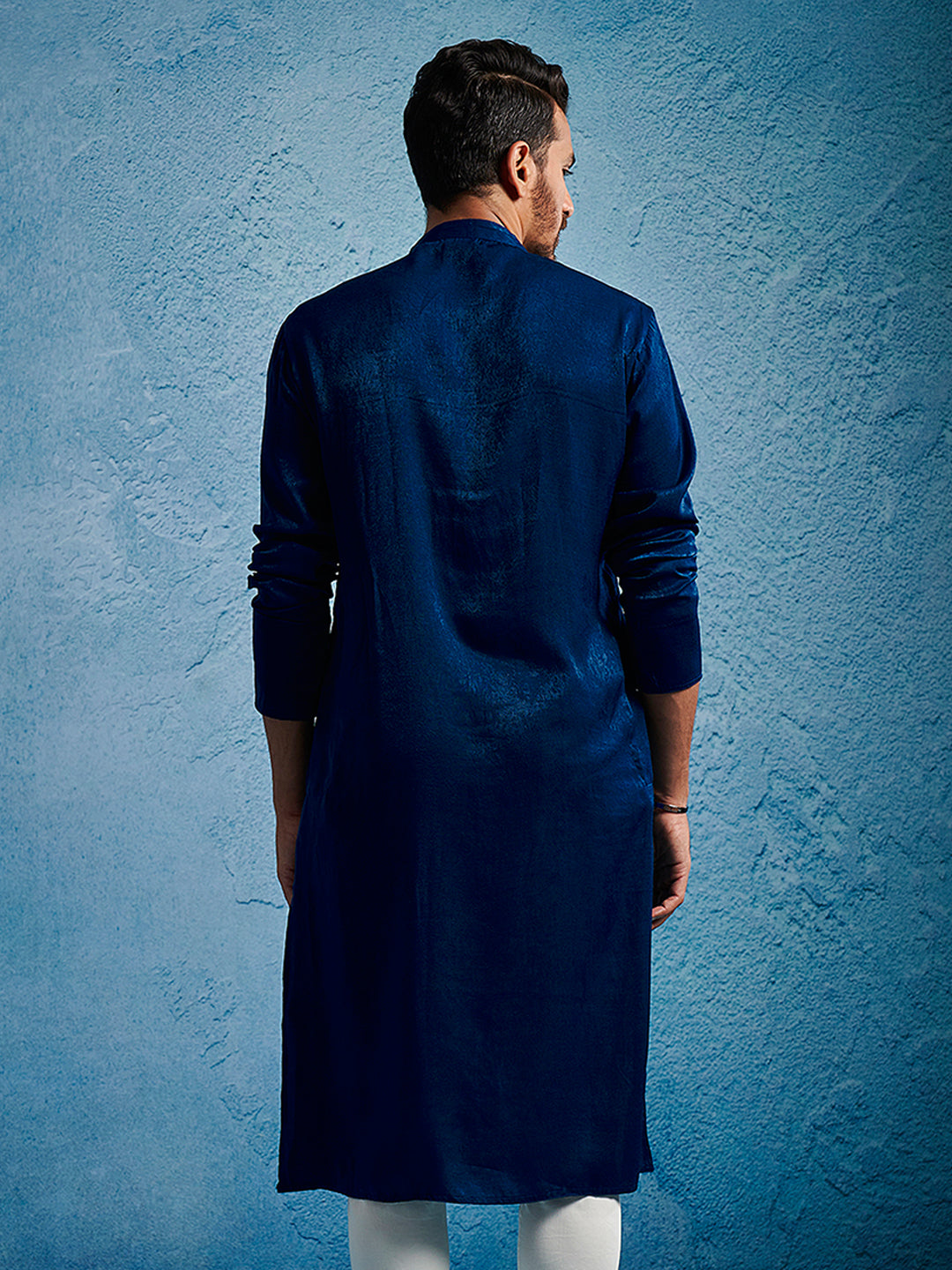 Men's Turquoise Silk Blend Kurta