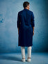 Men's Turquoise Silk Blend Kurta And Pyjama Set