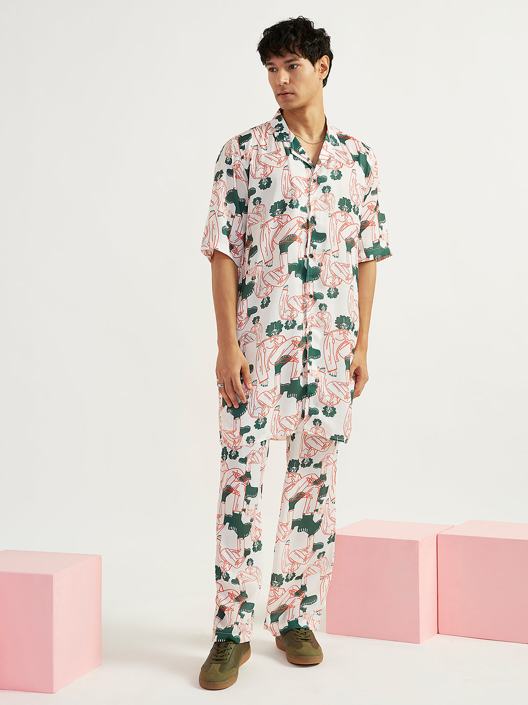 Men's White Satin Kurta And Pyjama Set