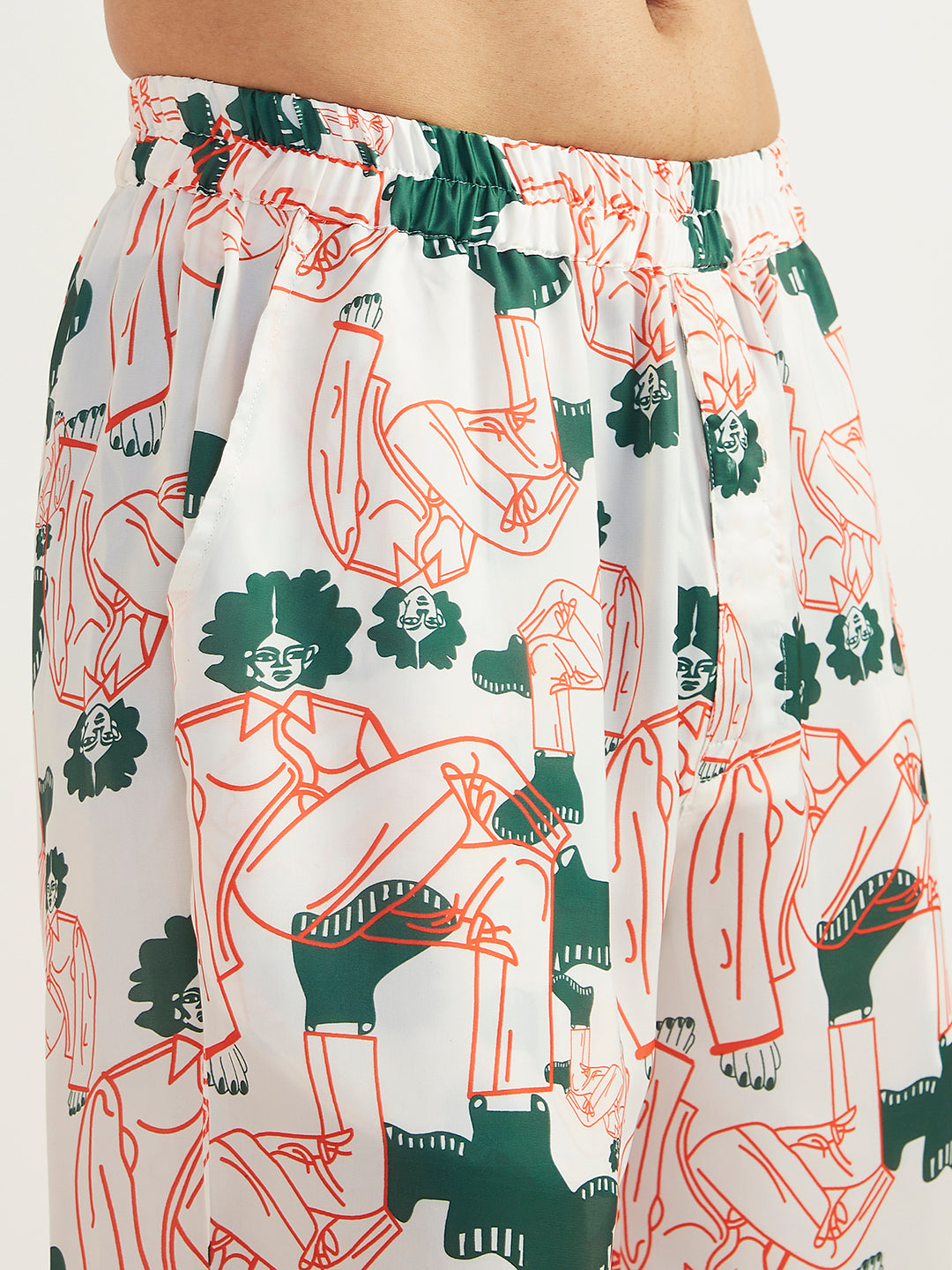 Men's White Satin Kurta And Pyjama Set