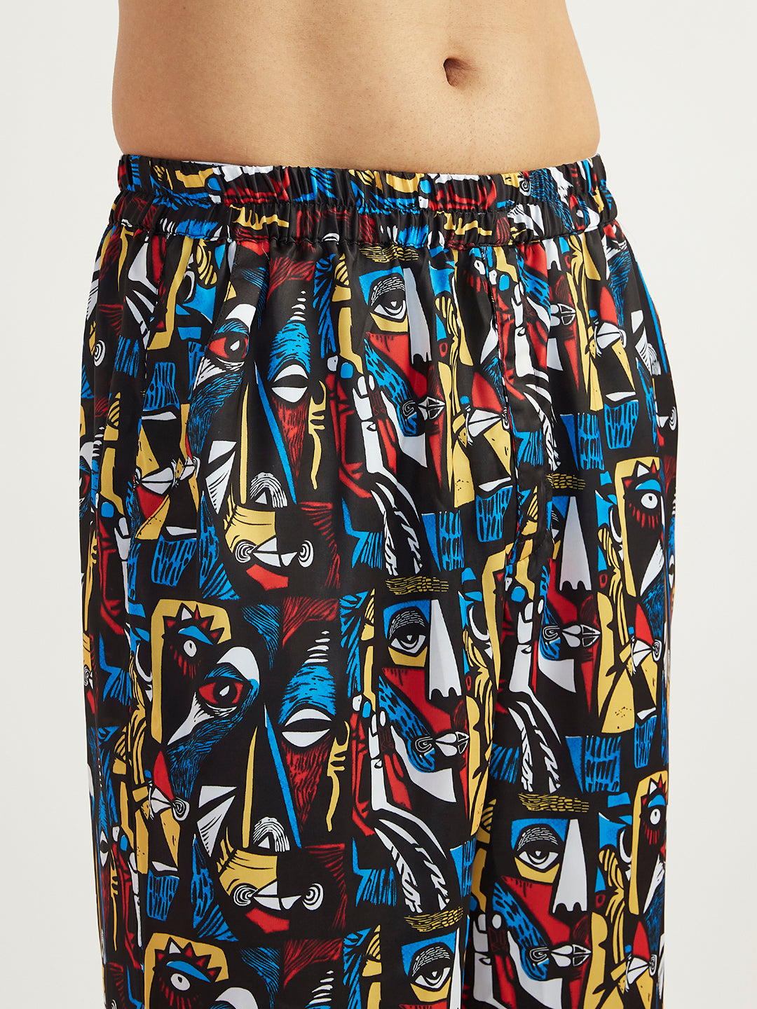 Men's Black Satin Kurta And Pyjama Set