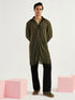 Men's Mehendi Green Lycra Kurta And Pyjama Set