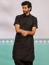 Men's Black Viscose Kurta