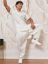 Men's White Viscose Kurta And Patiala Set