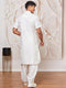Men's White Viscose Kurta And Patiala Set