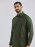 Men's Bottle Green Silk Blend Kurta