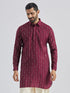 Men's Wine Silk Blend Kurta