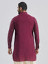 Men's Wine Silk Blend Kurta