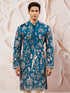 Men's Turquoise Silk Blend Kurta