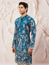 Men's Turquoise Silk Blend Kurta