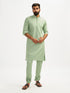 Men's Mint Green Cotton Blend Kurta Pyjama Set