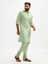 Men's Mint Green Cotton Blend Kurta Pyjama Set