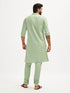 Men's Mint Green Cotton Blend Kurta Pyjama Set