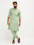 Men's Mint Green Cotton Blend Kurta Pyjama Set