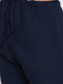 Men's Navy Blue Cotton Blend Kurta Pyjama Set