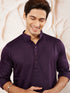 Men's Purple Cotton Blend Kurta Pyjama Set