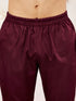 Men's Wine Cotton Blend Kurta Pyjama Set