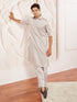 Men's Beige Fine Satin Pathani Kurta Set