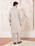 Men's Beige Fine Satin Pathani Kurta Set