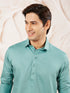 Men's Green Fine Satin Pathani Kurta Set