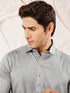 Men's Grey Fine Satin Pathani Kurta Set