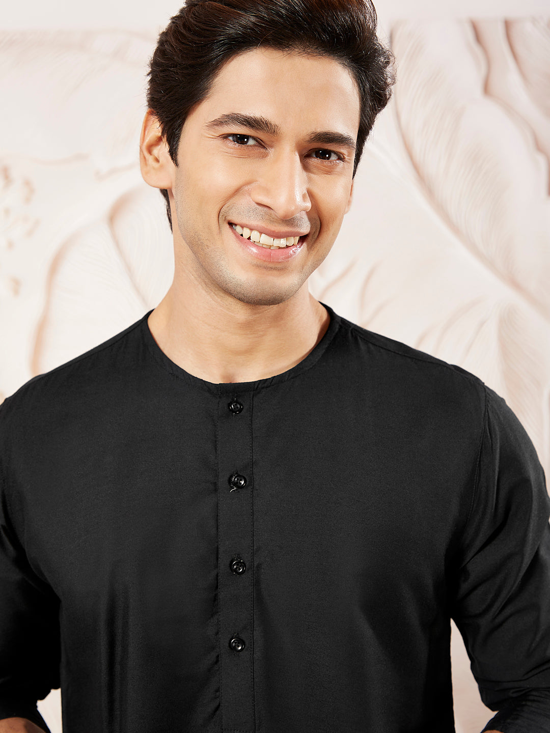 Men's Black Viscose Kurta