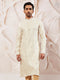Men's Cream Silk Blend Kurta