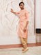 Men's Pink Silk Blend Kurta Pyjama Set