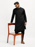 Men's Black Viscose Kurta Pyjama Set