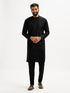 Men's Black Viscose Kurta Pyjama Set