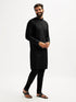 Men's Black Viscose Kurta Pyjama Set