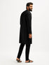 Men's Black Viscose Kurta Pyjama Set