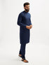 Men's Navy Blue Viscose Kurta Pyjama Set